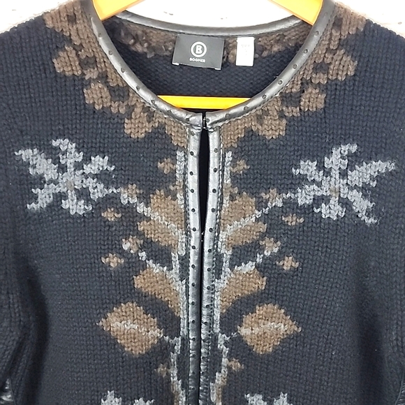 Bogner Wool & Leather Sweater - Picture 4 of 9